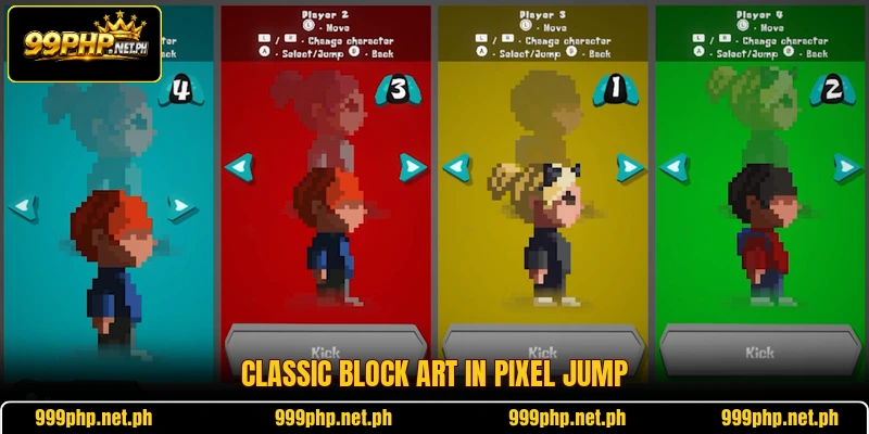 Classic block art in Pixel Jump