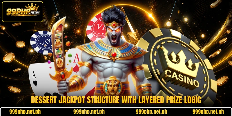 Dessert jackpot structure with layered prize logic