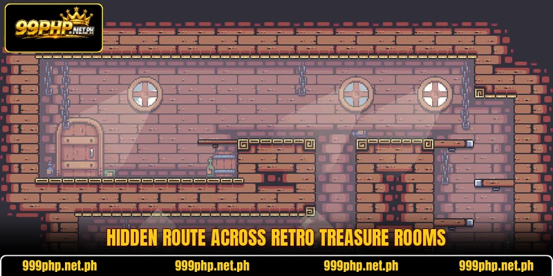 Hidden route across retro treasure rooms