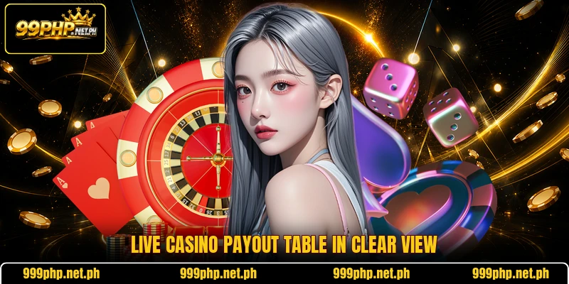 Live casino payout table in clear view