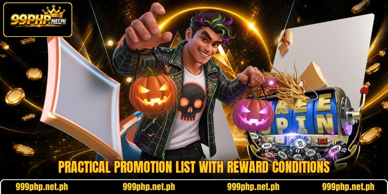 Practical promotion list with reward conditions Practical promotion list with reward conditions